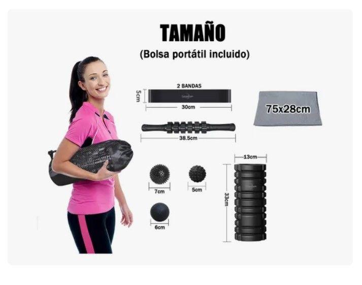 Set 9en1 Rodillo Completo Elongacion Masaje Roller Foam Yoga-6