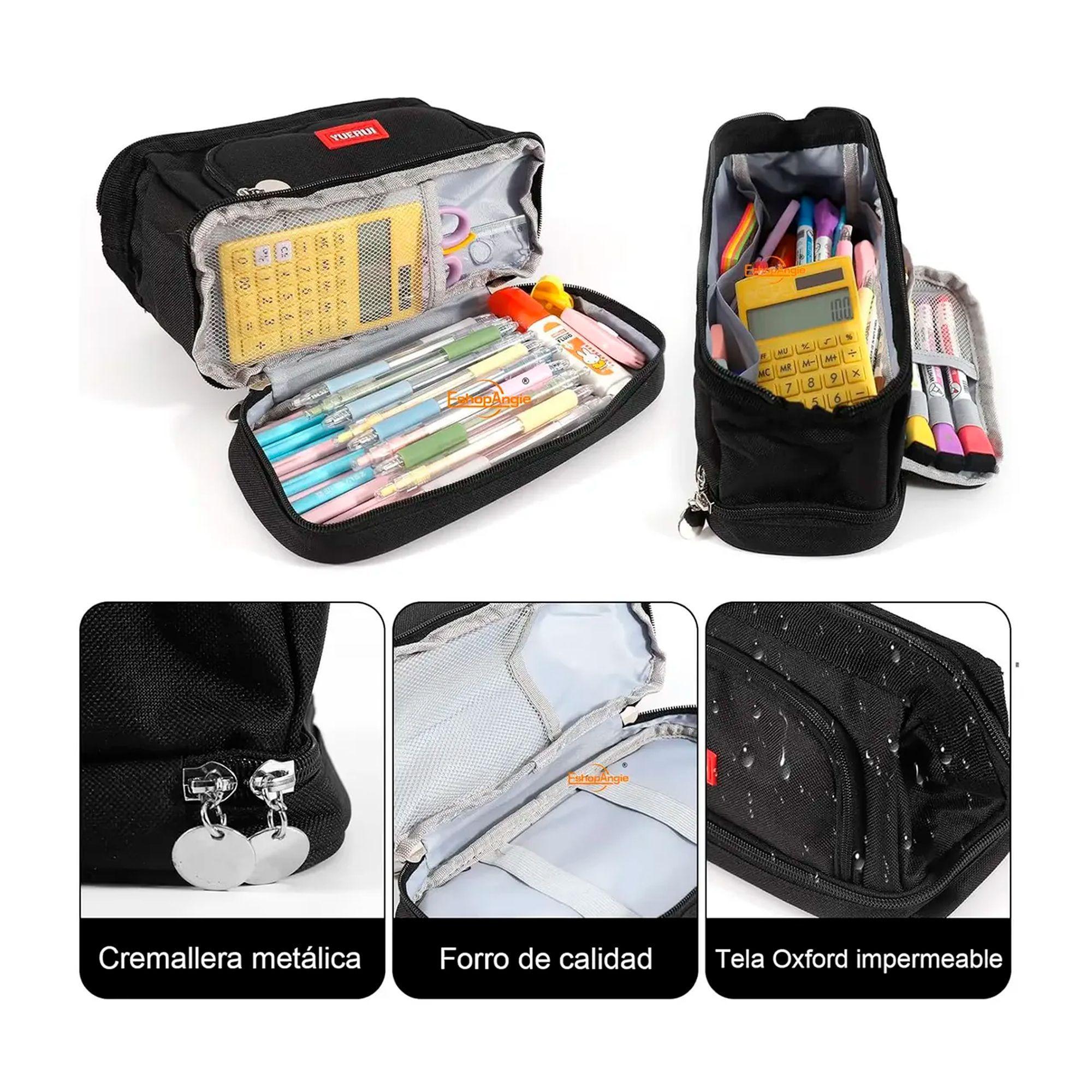 Estuche Para L pices Gran Capacidad Doble Capa Organizador Color-2