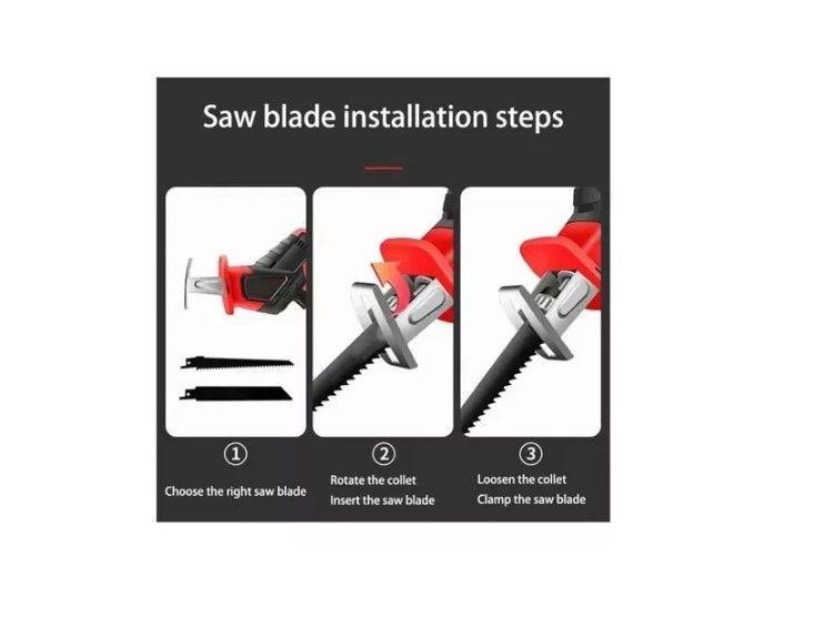 Sierra Sable Recíproca Inalámbrica Para Madera Leña Clavos-2