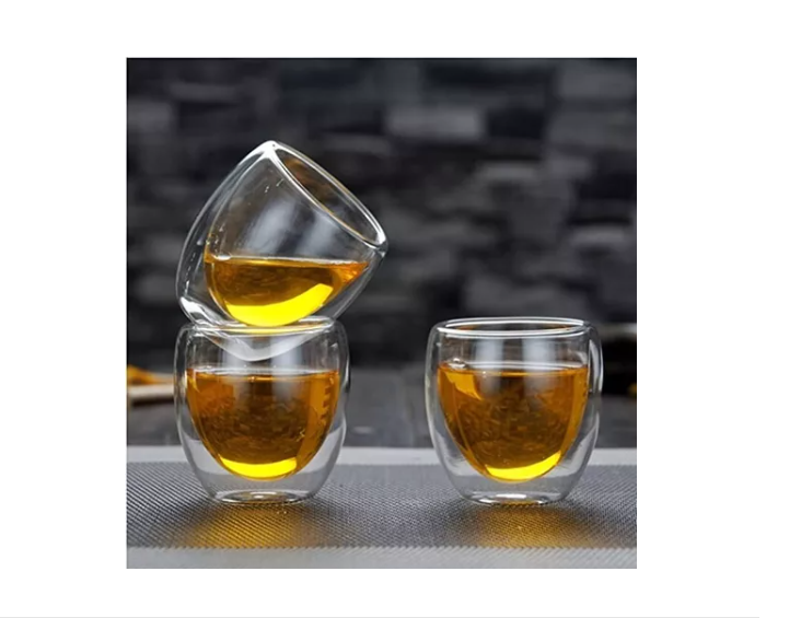 Set 4 Tazas Espresso Doble Pared 250ml Frio, Caliente-2