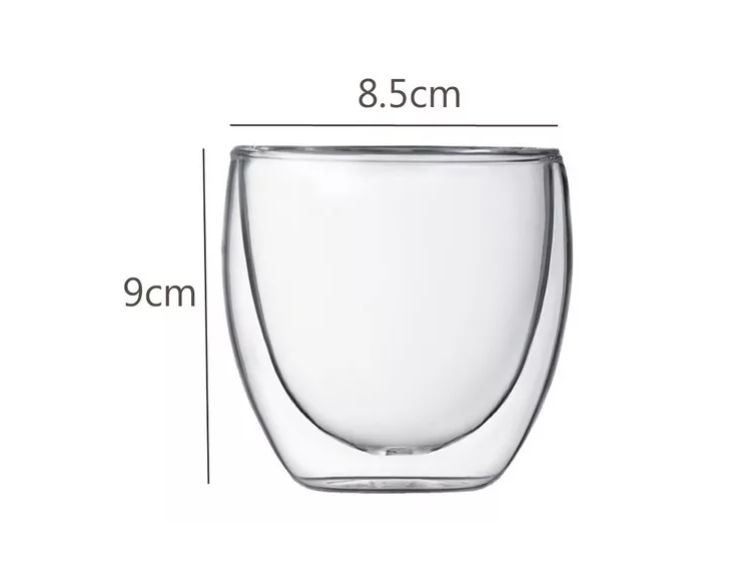 Set 4 Tazas Espresso Doble Pared 250ml Frio, Caliente-3