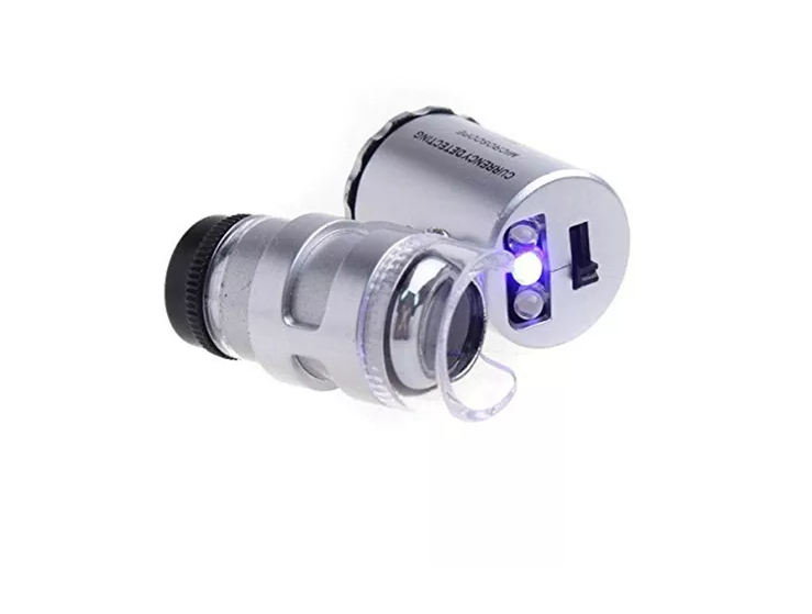 Microscopio Lupa De Bolsillo Luz Led/uv 60x-2