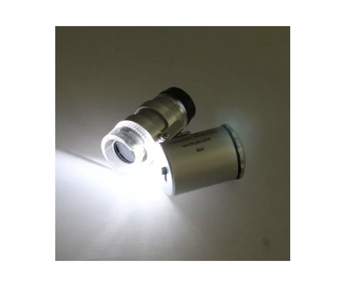 Microscopio Lupa De Bolsillo Luz Led/uv 60x-3