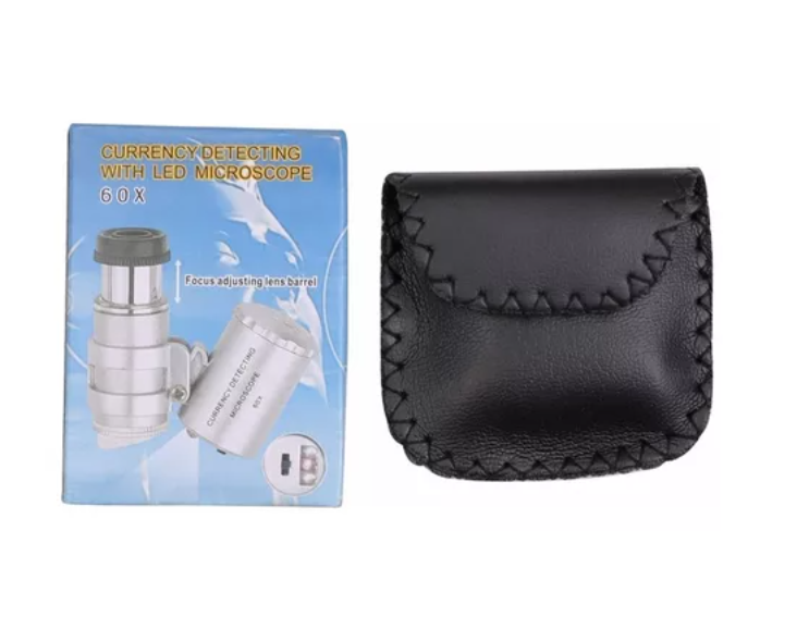 Microscopio Lupa De Bolsillo Luz Led/uv 60x-5