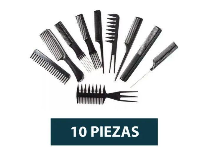 Peine Peluqueria Kit Profesional Barberia Estilista 10 Pzs-3