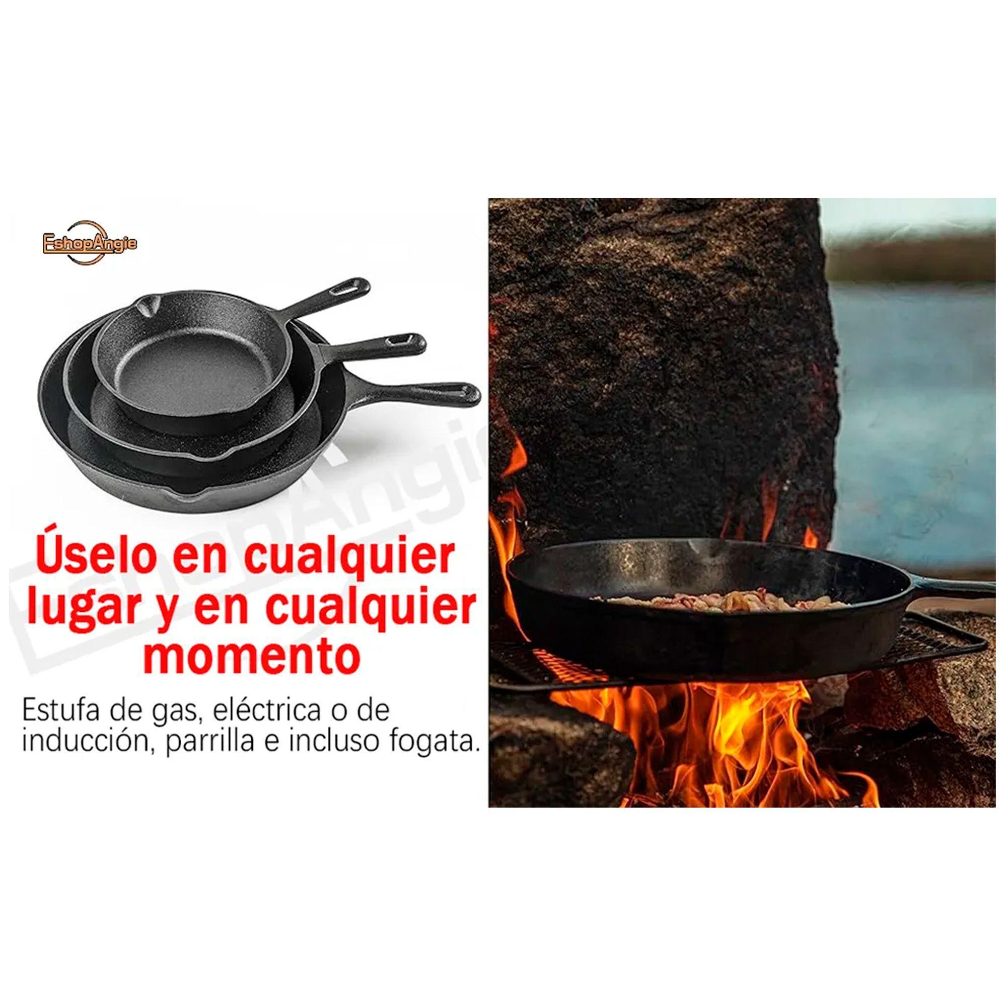 Set De 3 Sartenes De Hierro Fundido 16 20 Y 25cm Cocina-3