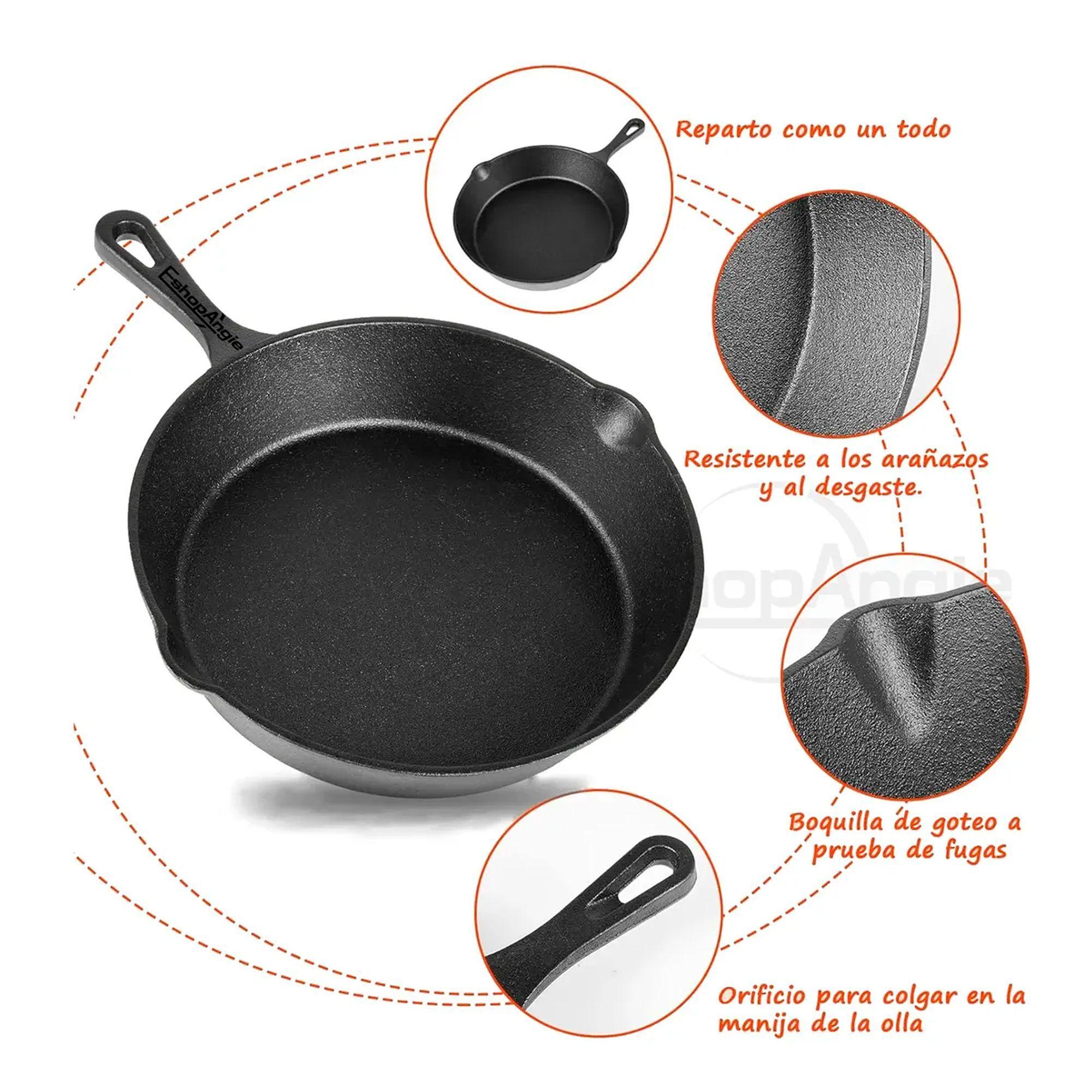 Set De 3 Sartenes De Hierro Fundido 16 20 Y 25cm Cocina-4