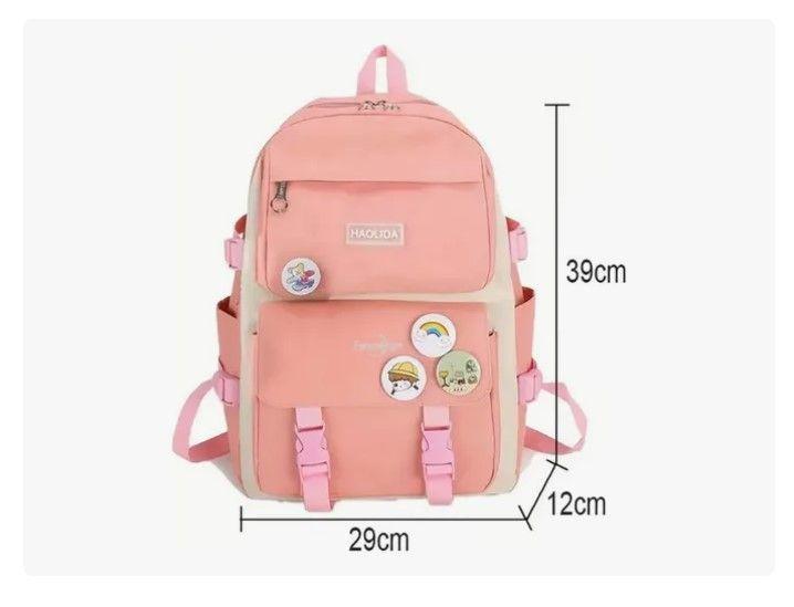 Mochila Urbana Escolar Viaje Estilo Coreano 4 Piezas-6