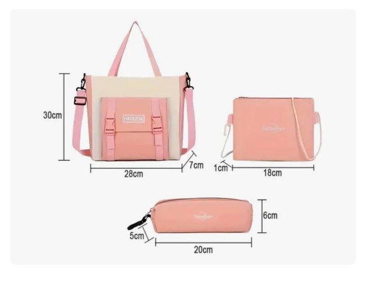 Mochila Urbana Escolar Viaje Estilo Coreano 4 Piezas-7