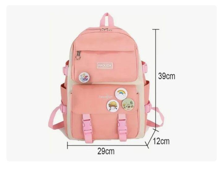 Mochila Urbana Escolar Viaje Estilo Coreano 4 Piezas-6