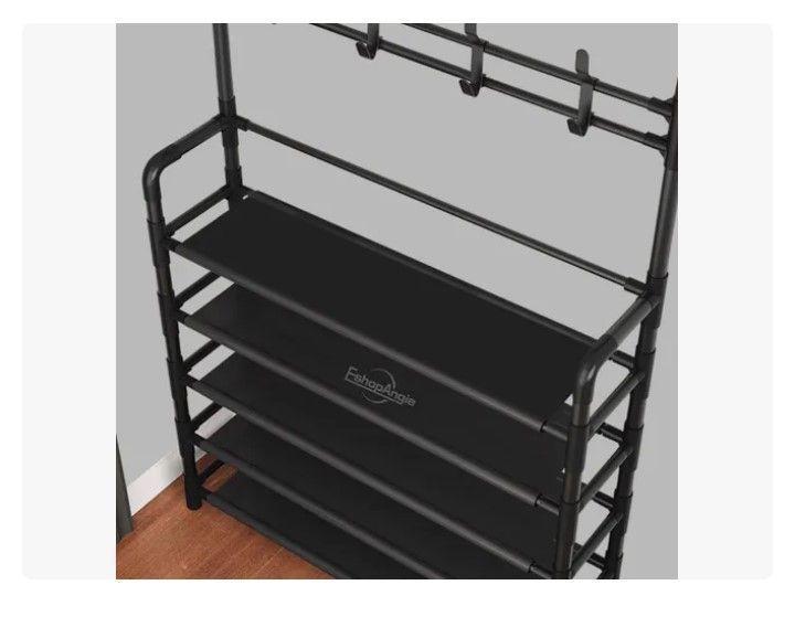 Organizador 2 En 1 De Ropa Perchero Y Zapatero 5 Niveles-1