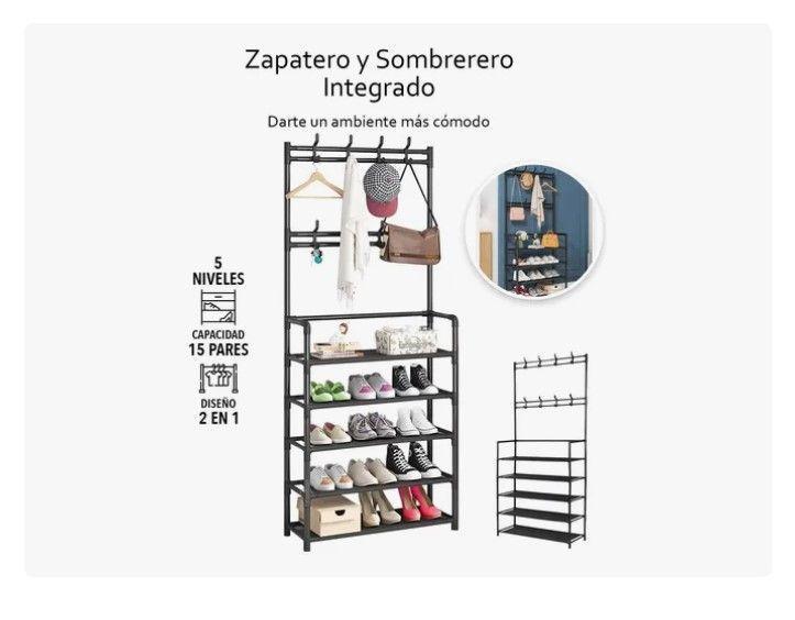 Organizador 2 En 1 De Ropa Perchero Y Zapatero 5 Niveles-3