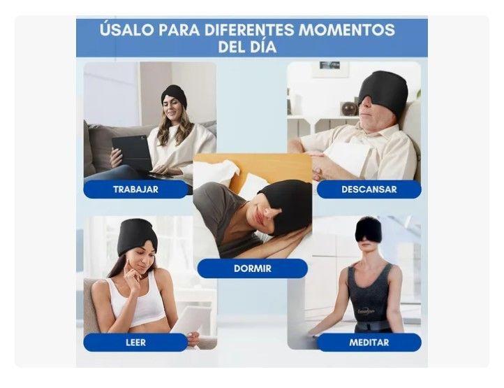 Antifaz Para Dormir Máscara Cubre Ojos Gel Frío Calor Gorro-6