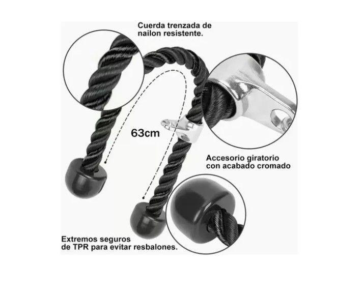 Cuerda Soga Para Triceps, Biceps Polea Mancuernas Fitness-4
