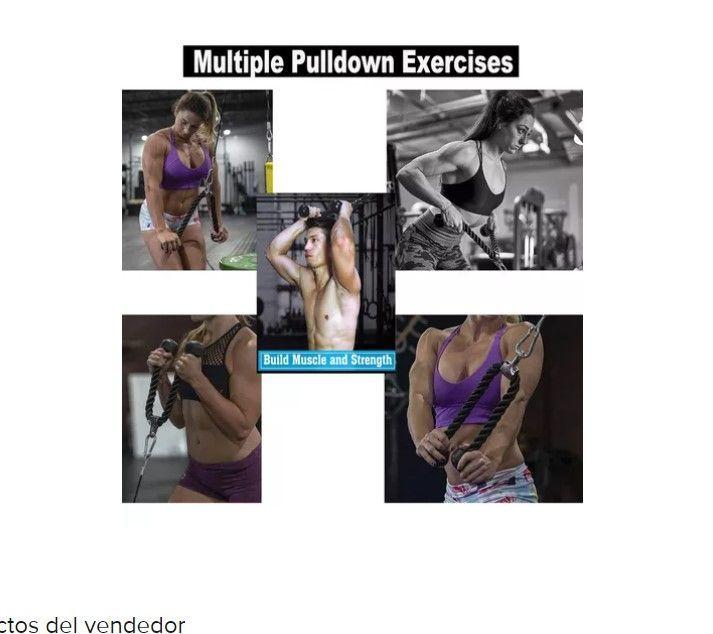 Cuerda Soga Para Triceps, Biceps Polea Mancuernas Fitness-5