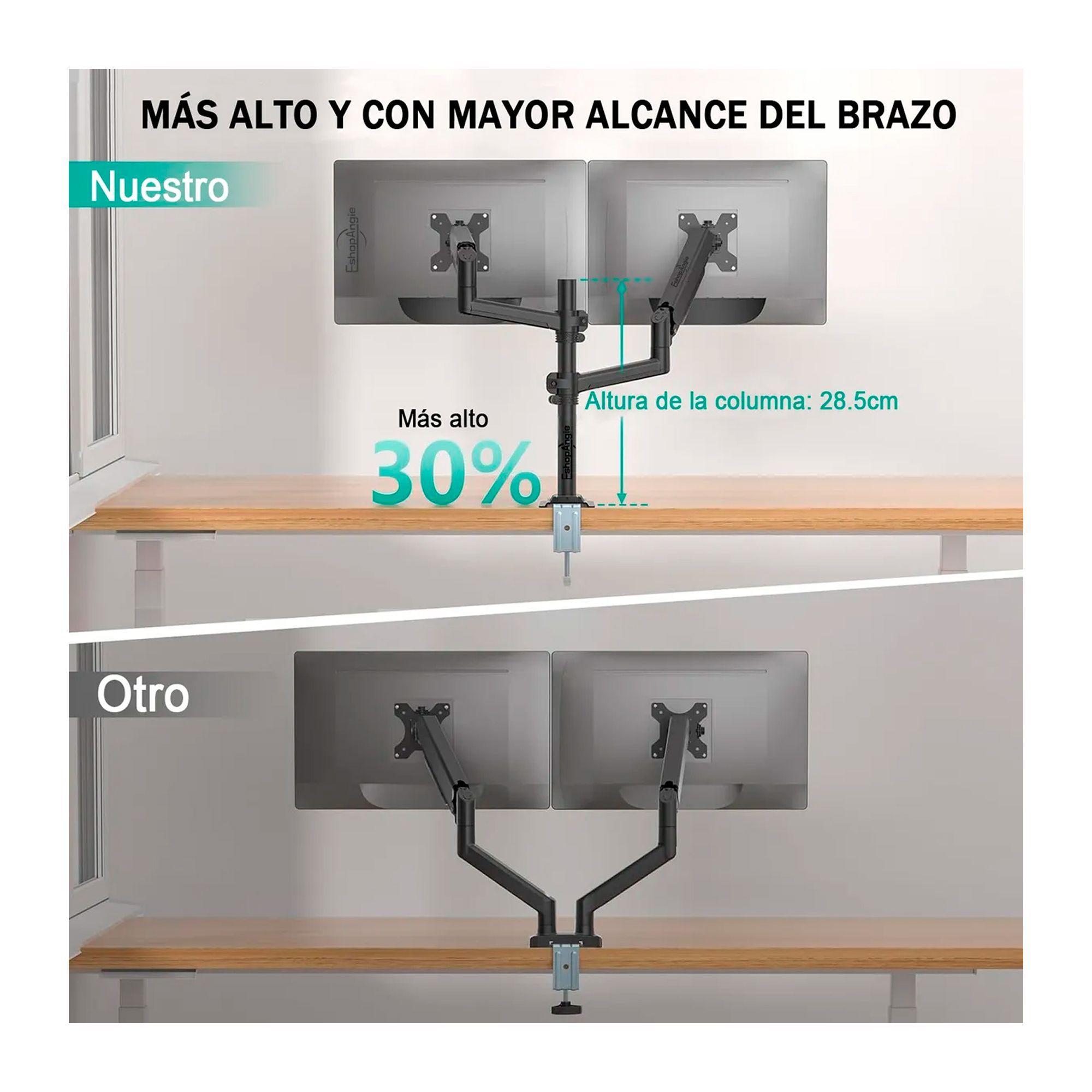 Brazo Soporte Doble Monitor Escritorio 13 A 32 Pulgadas 9kg-6