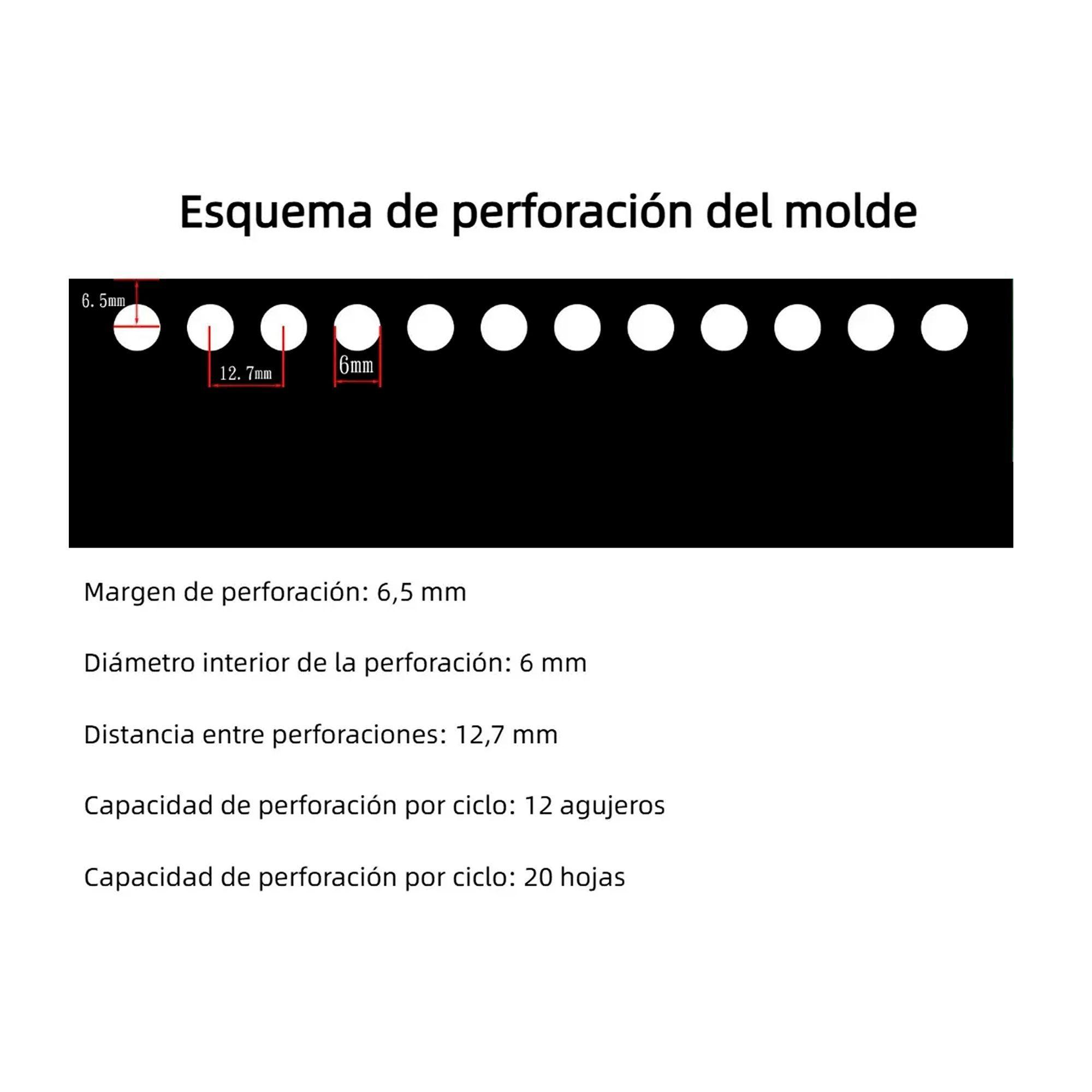 Anilladora Encuadernadora Perforadora A4 12 Agujeros-6