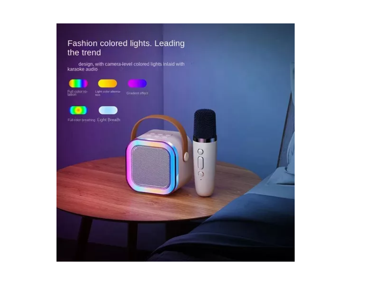 Mini Parlante Bluetooth Portátil Con 1 Micrófono De Karaoke-2
