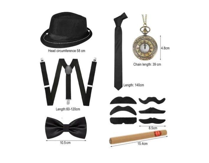 Set De Disfraz Fiesta De Gatsby 12 Piezas Para Hombre De Los Años 20-2