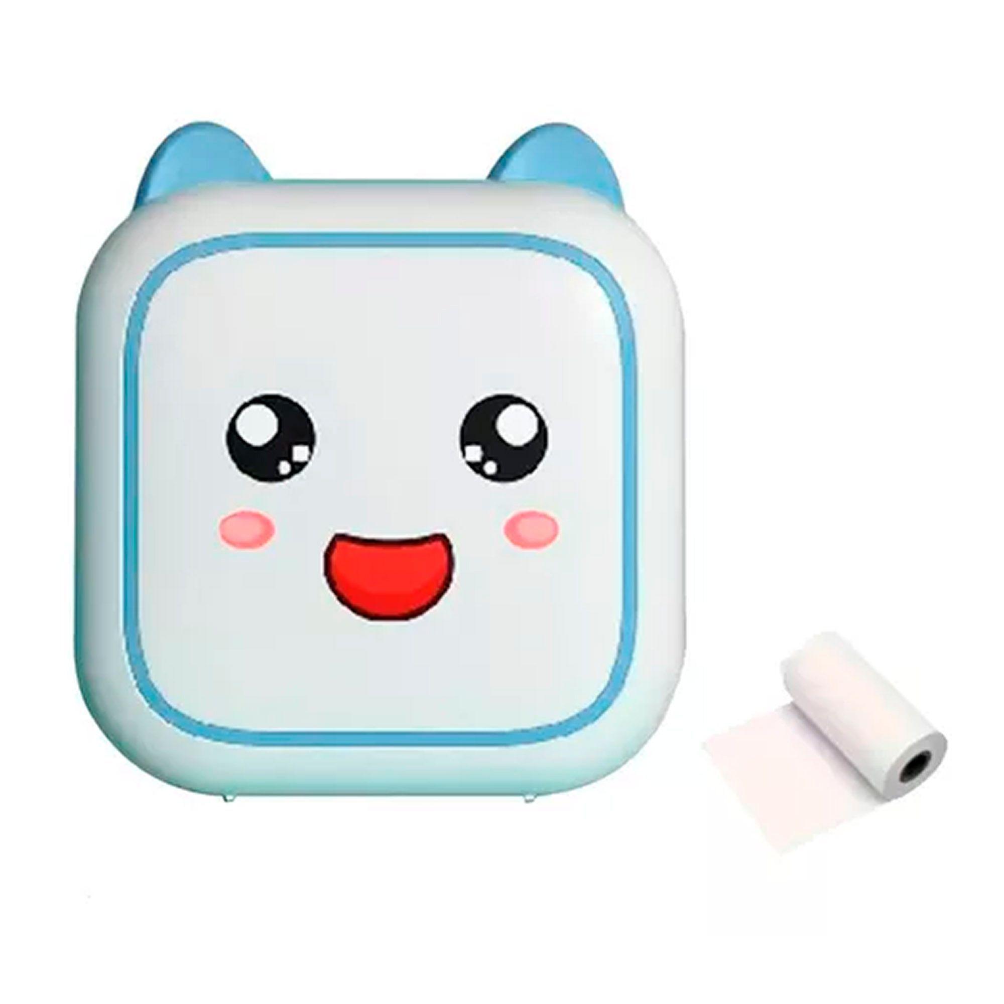 Mini Impresora Térmica Portátil Bluetooth Carita + 11 Rollos-0