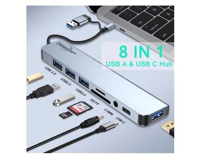 Hub Adaptador Usb Tipo C 8 En 2 Para Mac Macbook Windows-2
