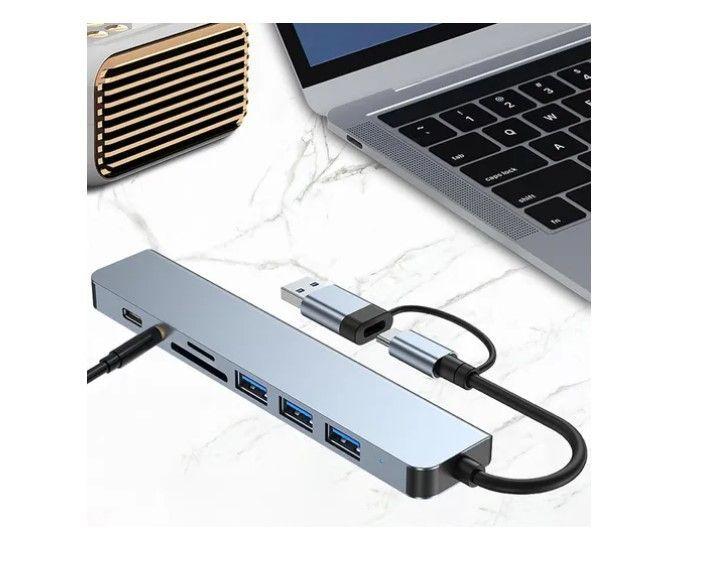 Hub Adaptador Usb Tipo C 8 En 2 Para Mac Macbook Windows-6