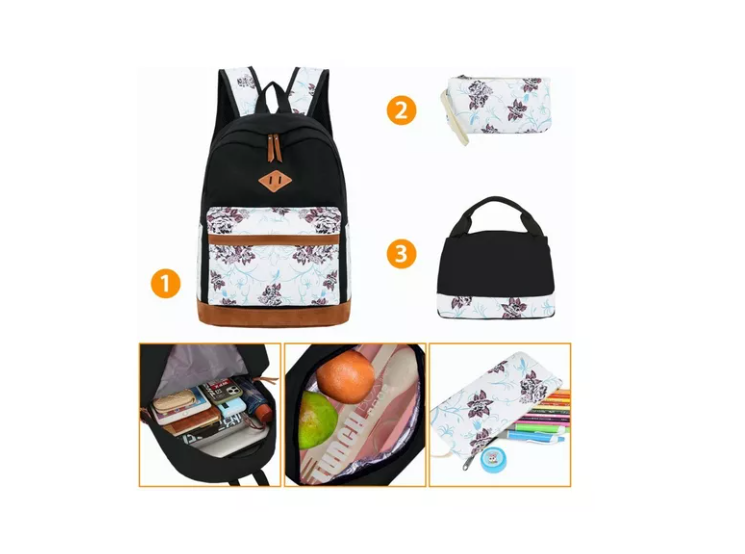 Kit Mochila Moda Casual Bolso Casual Para Mujer, 3 Piezas-3