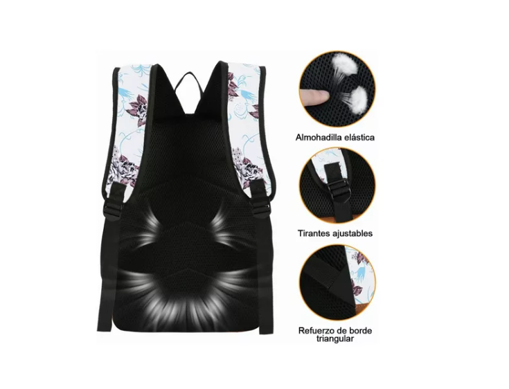 Kit Mochila Moda Casual Bolso Casual Para Mujer, 3 Piezas-4