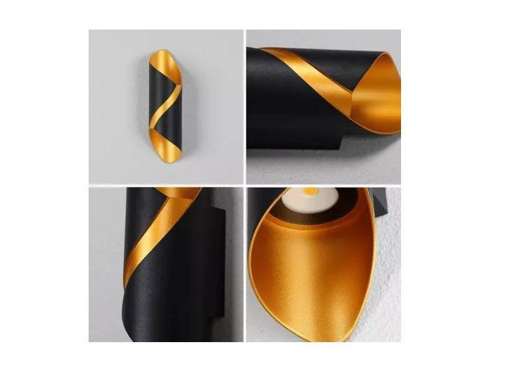 Aplique Lampara Led De Pared Exterior Interior Espiral-5