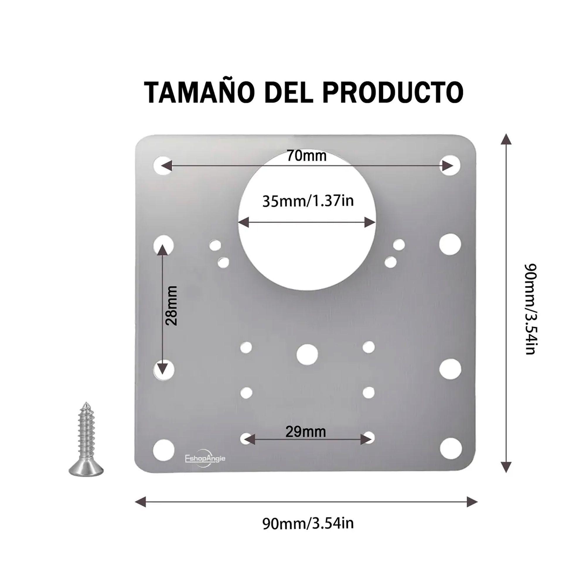 10u Placas Reparacion Bisagra Mueble Puerta Acero Inoxidable-3