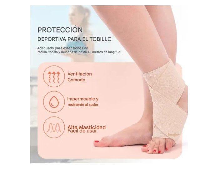 Pack3 Venda Elástica Compresión 5cmx4.5m Vendaje Con Gancho-3