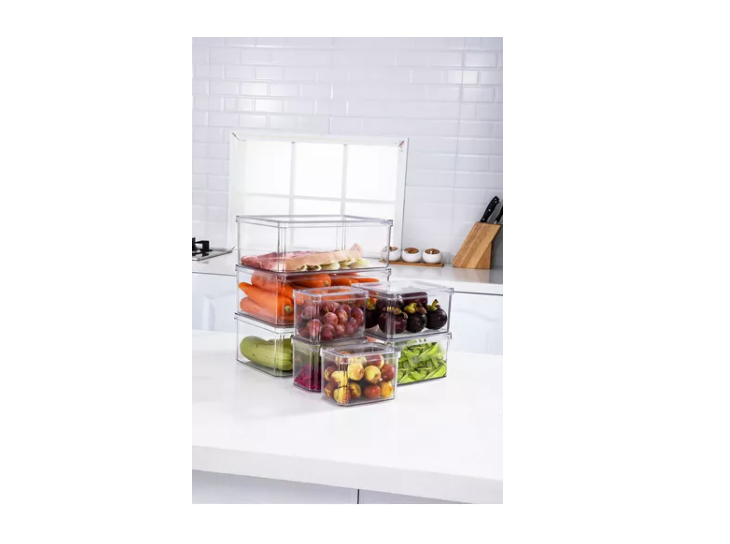 Organizador Refrigerador Cocina Set 7 Contenedores Con Tapa-5
