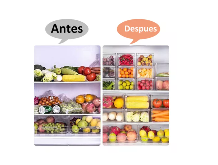 Organizador Refrigerador Cocina Set 7 Contenedores Con Tapa-6