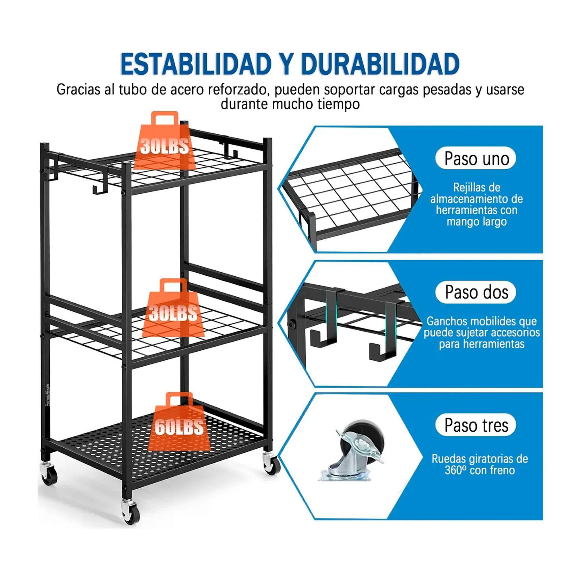 Organizador Carro De Herramientas Jardin Con Ruedas Estante-1