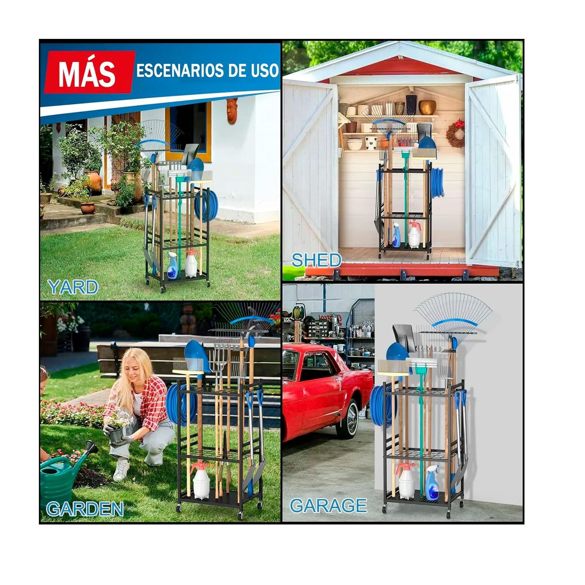 Organizador Carro De Herramientas Jardin Con Ruedas Estante-6