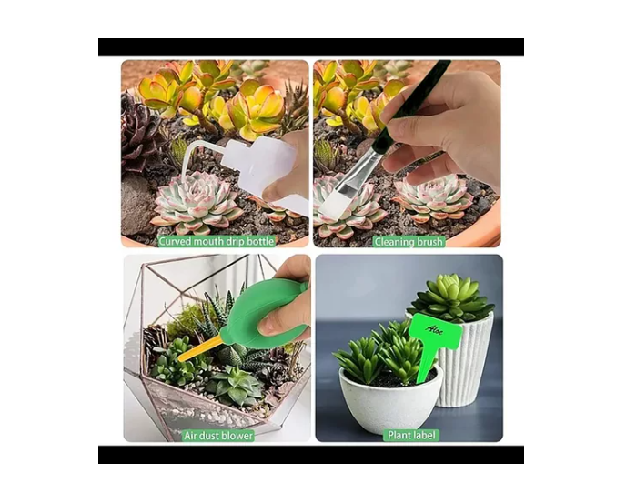 Kit Mini Herramientas Plantas Jardinería Suculentas 15piezas-4