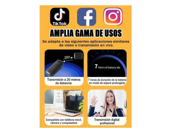 Micrófono Inalámbrico Doble Solapa + Estuche Entrada Usb C-4