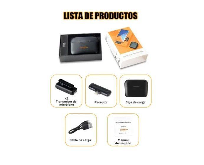 Micrófono Inalámbrico Doble Solapa + Estuche Entrada Usb C-6