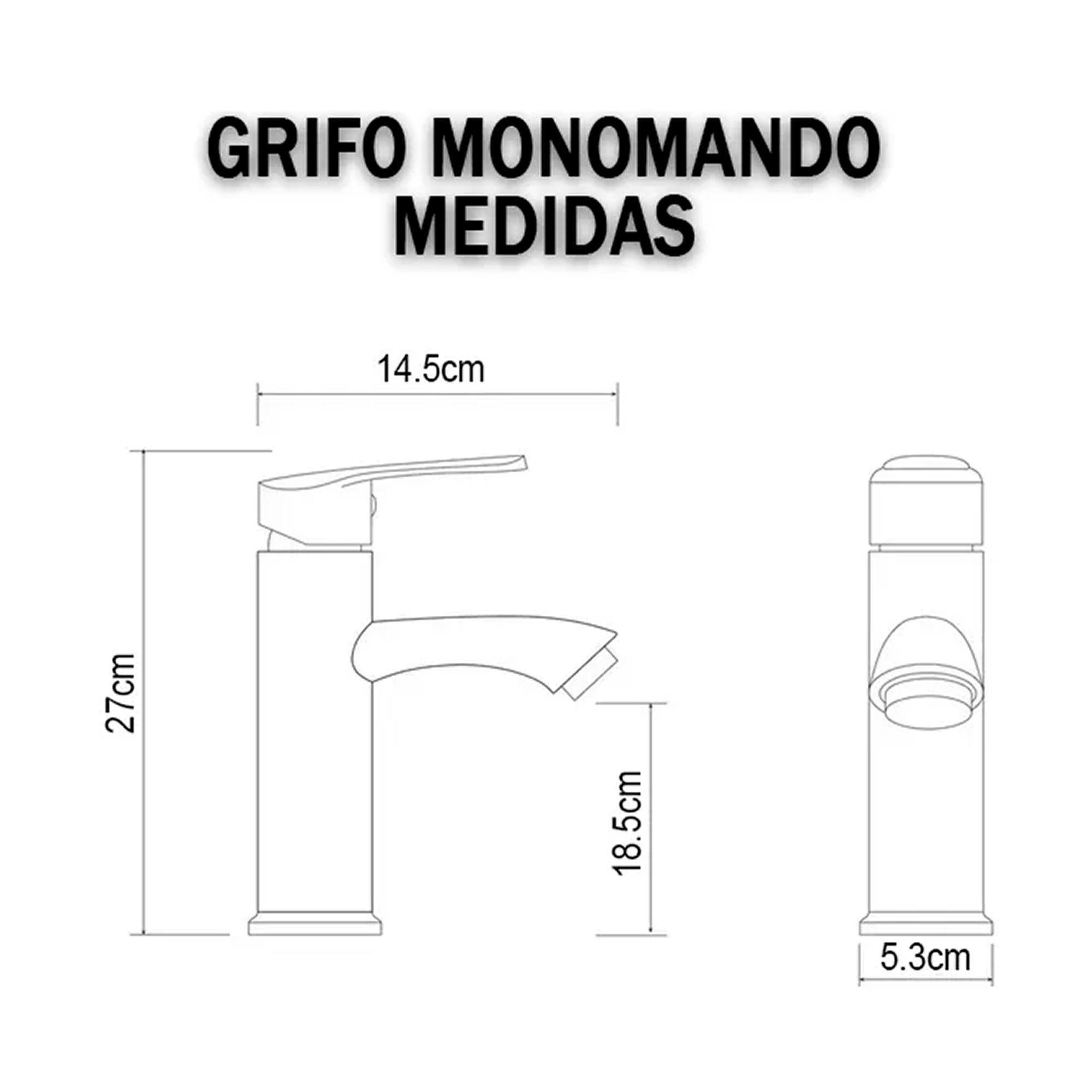 Llave Monomando Alto Lavatorio Bano Inoxidable Lavamano-4