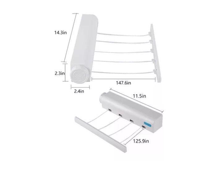 Tendedero Secador Ropa Retráctil De Pared Interior Exterior-7