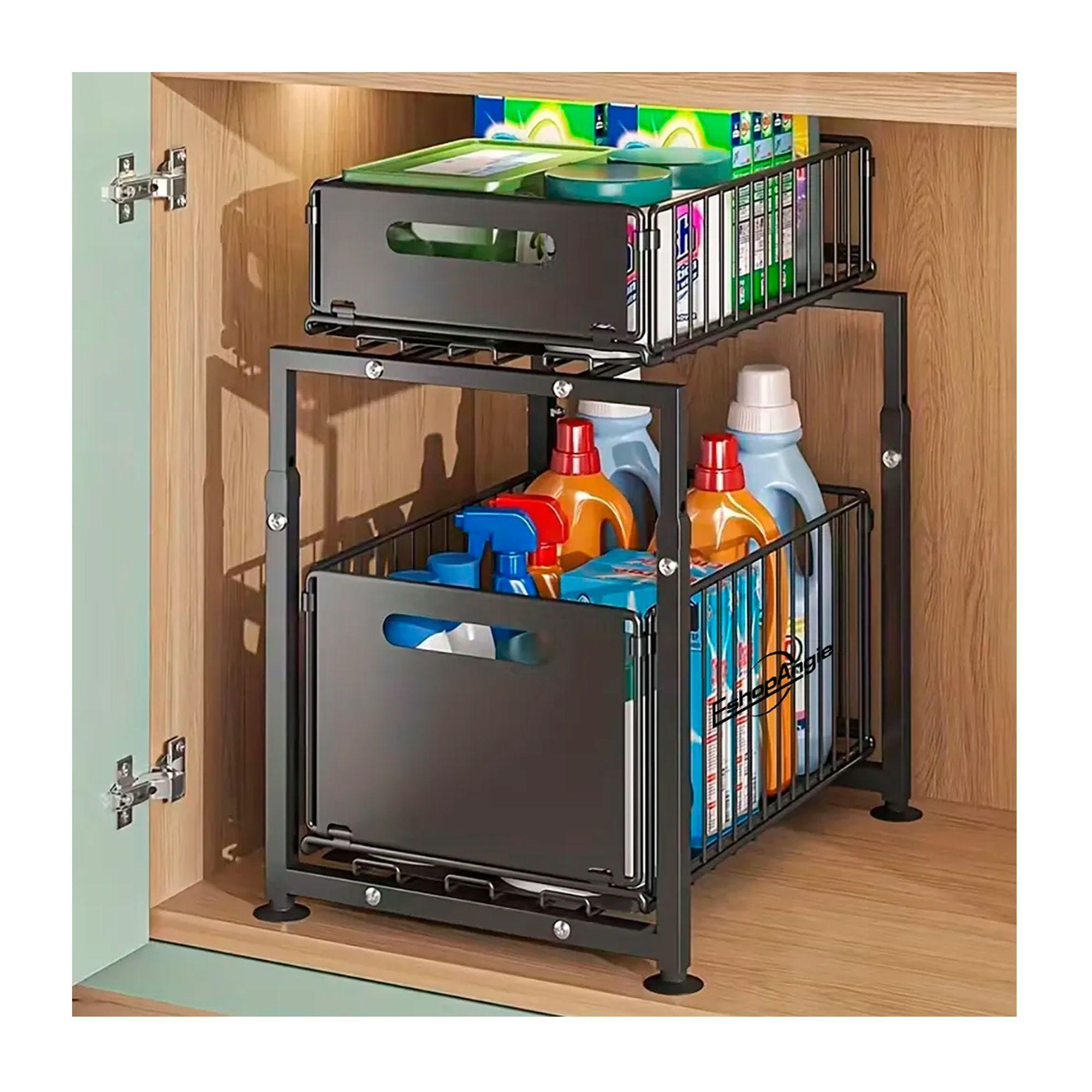 Estante Organizador Multiuso Deslizante Cocina Baño 2 Pisos-7