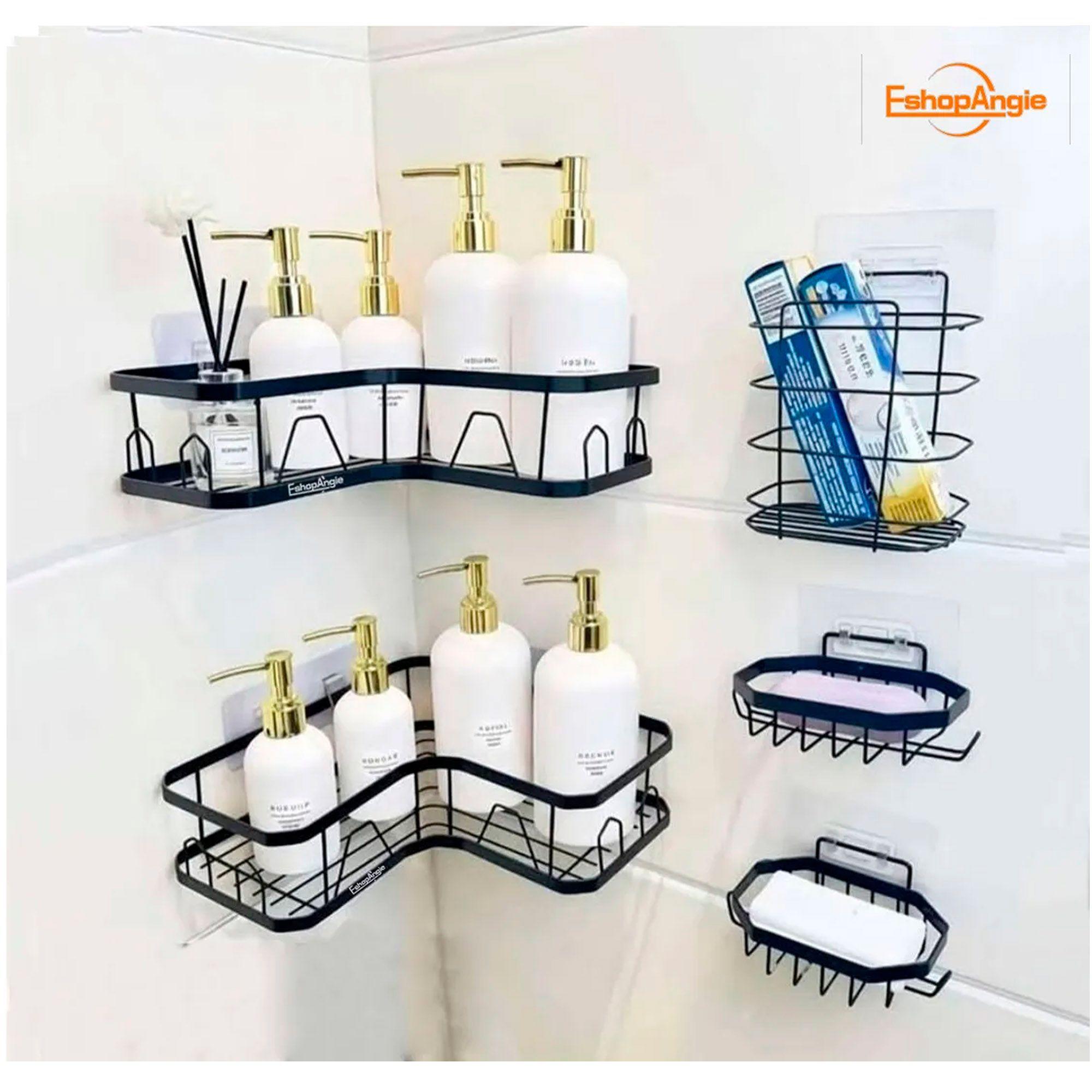 Set 5 Piezas Esquinero Organizador Ducha Baño Con Adhesivos-2