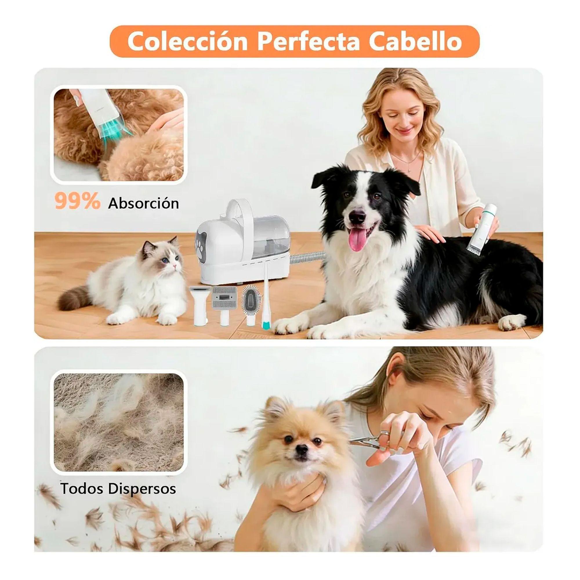 Kit Cortapelo Aspiradora Perros Gatos Aseo Mascotas 2 En 1-3