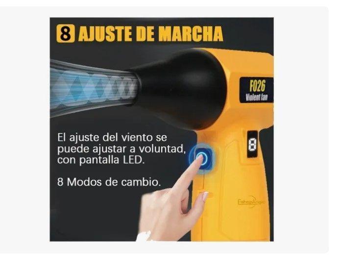 Soplador De Aire Recargable Mini Turbo Violent Fan 12v-4