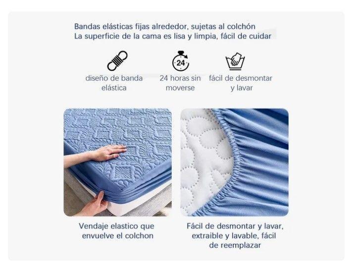 Cubre Colchón 2 Plazas Protector De Mancha Impermeable-2