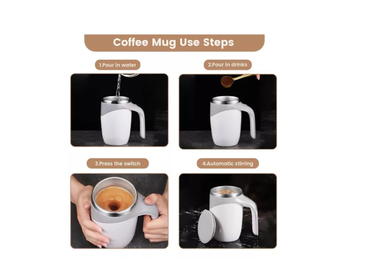 Taza Magnética Automática Acero Inoxidable Mezclador Térmico-4