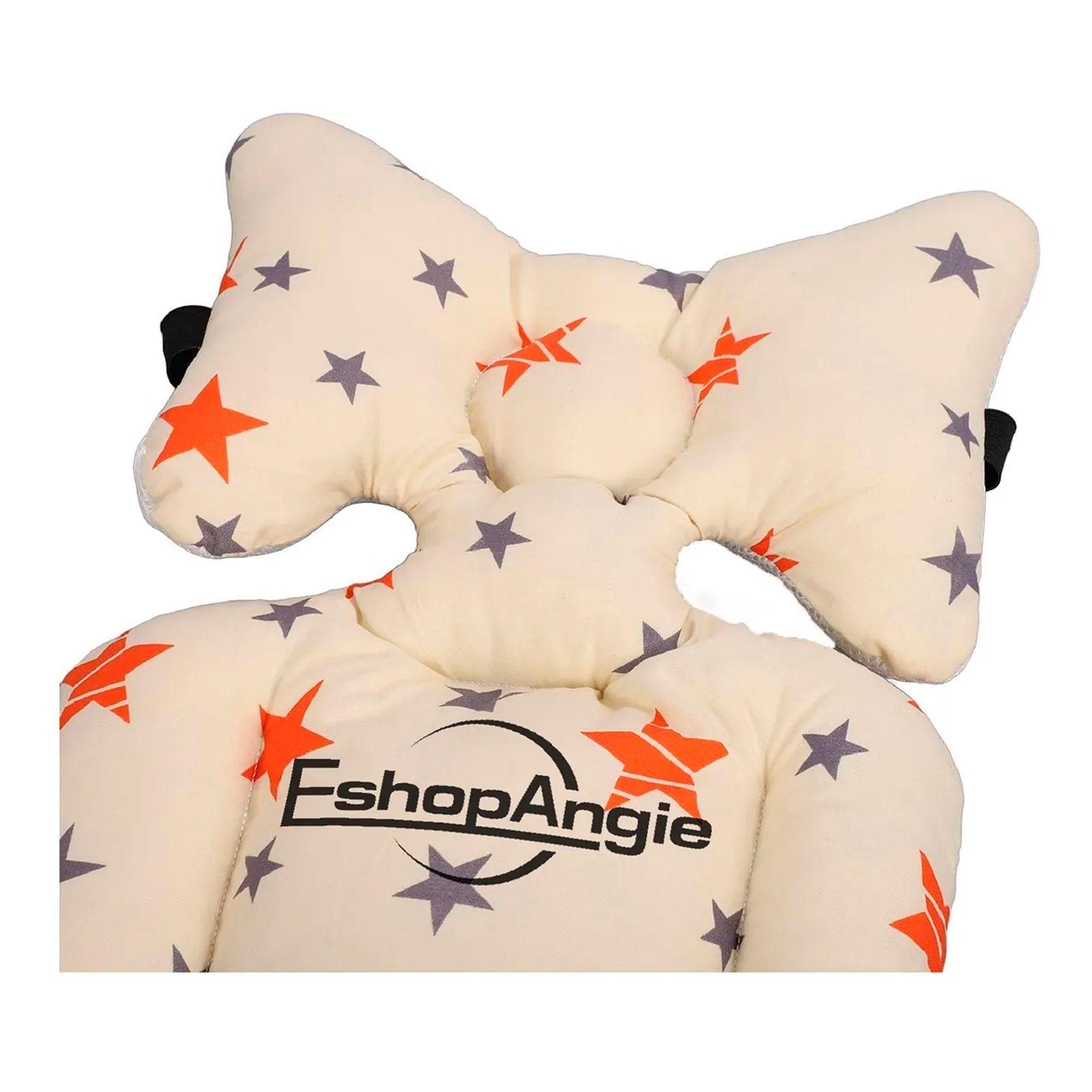 Cojin Para Coche De Bebe O Silla De Auto Acolchado Multiuso Blanco Estrellas-2