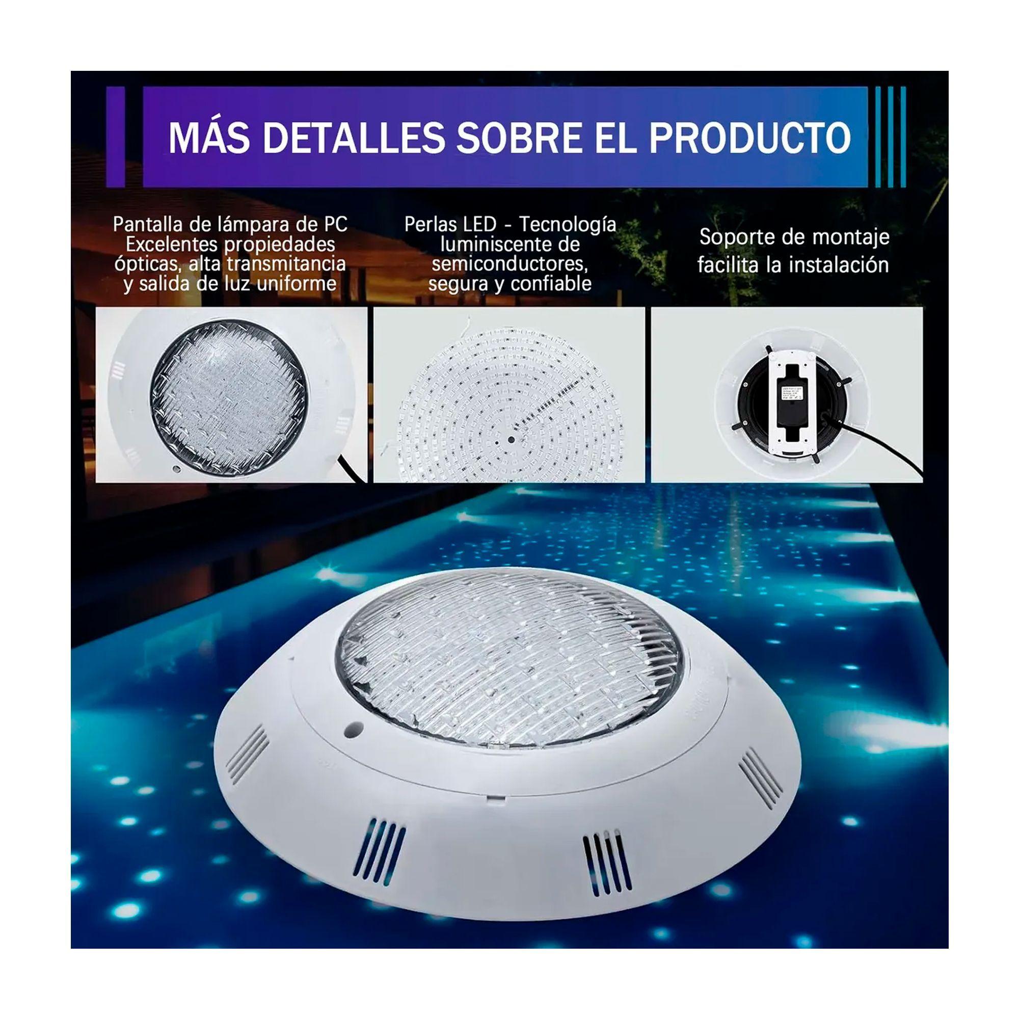Foco Led Piscina Subacuatico 18w Luz Calida Sobreponer-3