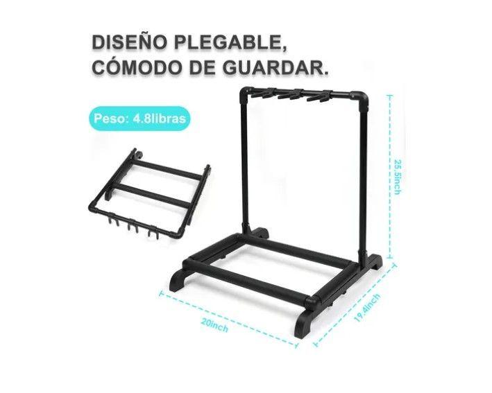 Atril Soporte Triple Para Guitarra Y Bajo Portatil-2