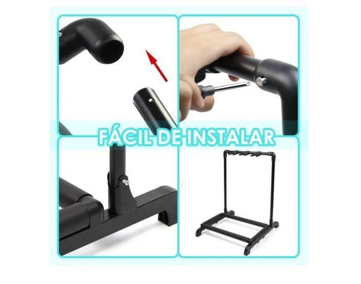 Atril Soporte Triple Para Guitarra Y Bajo Portatil-4